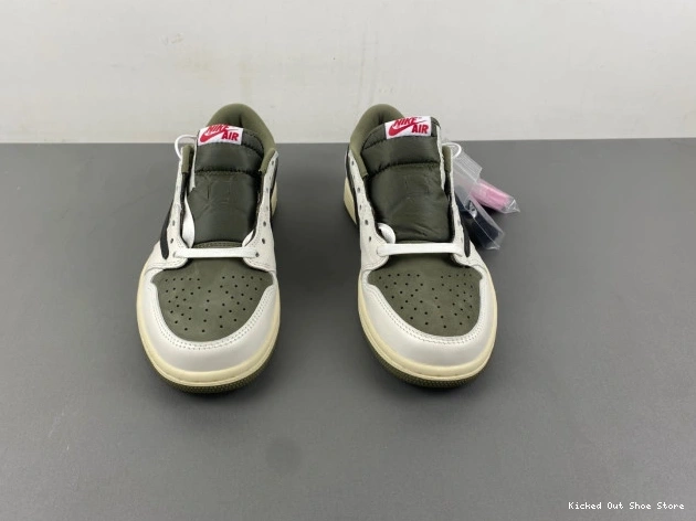 Kicked Out Shoe Store OG MEDIUM OLIVE JORDAN LOW 1 DM7866-200 SCOTT AIR TRAVIS X 0725